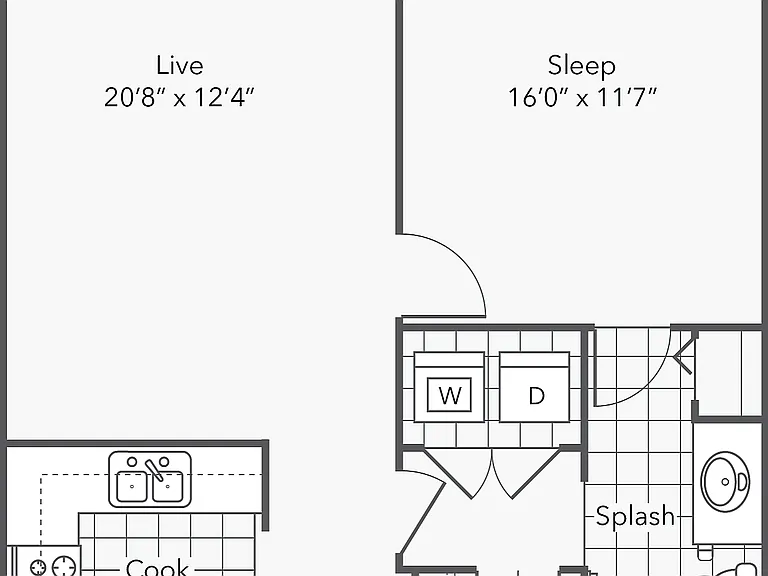 Harriet | 1-Bedroom Floorplan Harriet | 1-Bedroom Floorplan