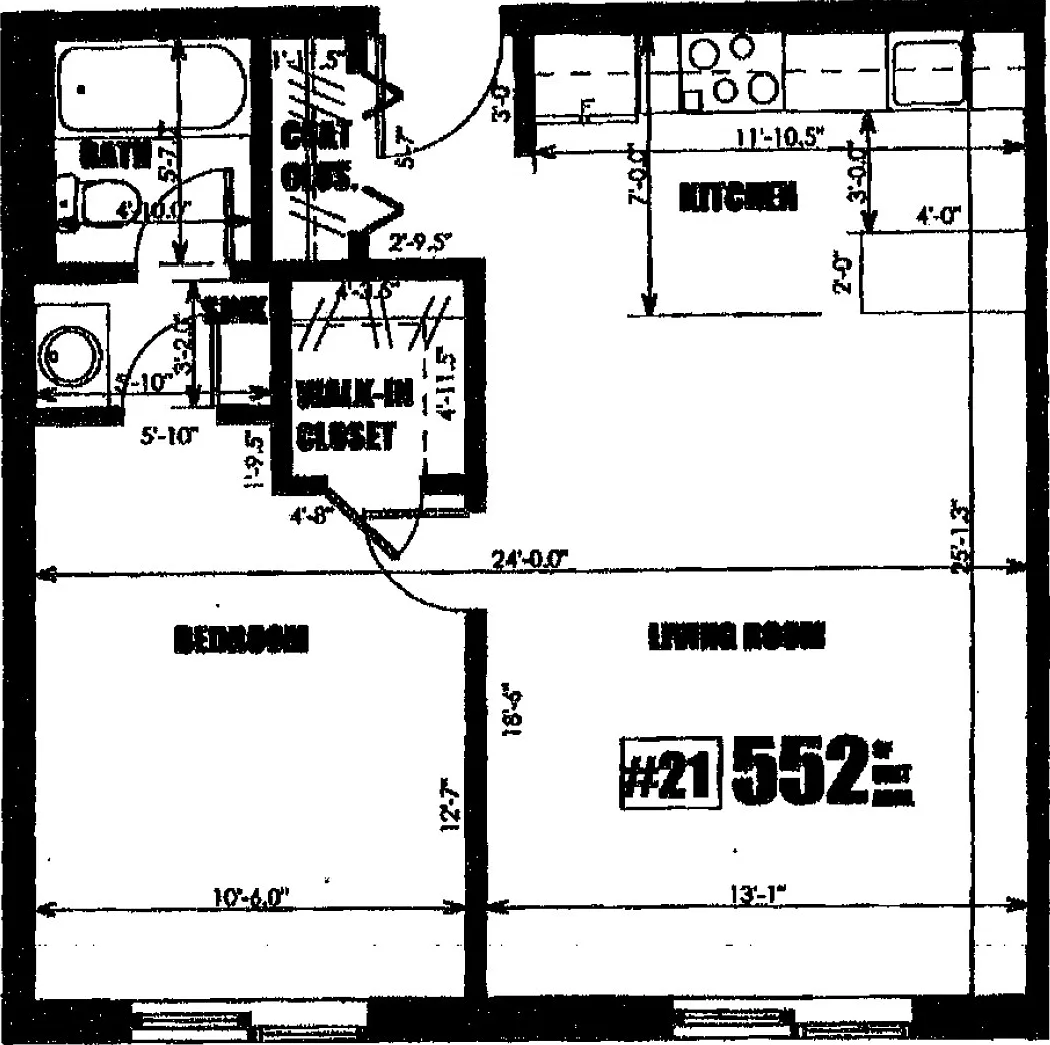 1 bed, 552 sqft, $2,400 — Photo 3