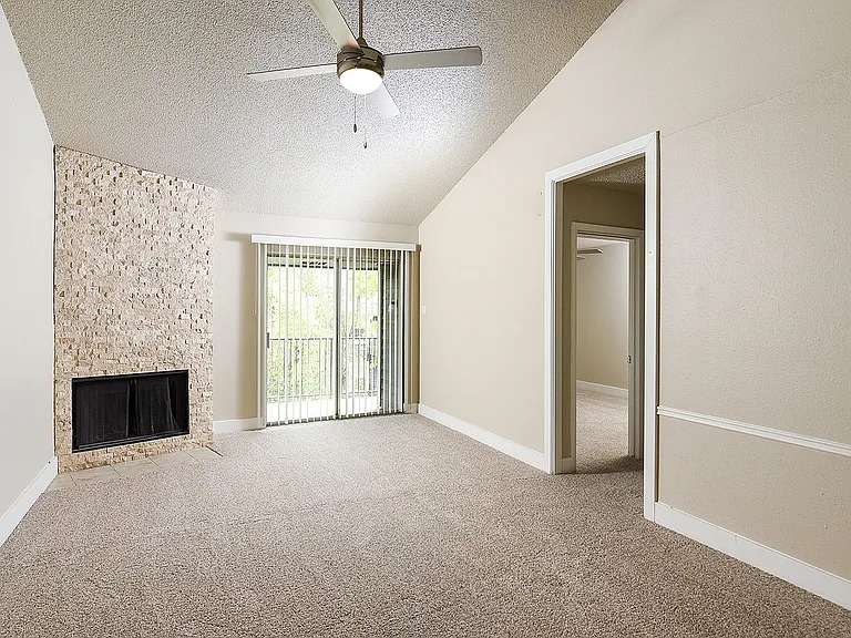 Vaulted Ceiling and Fireplace
