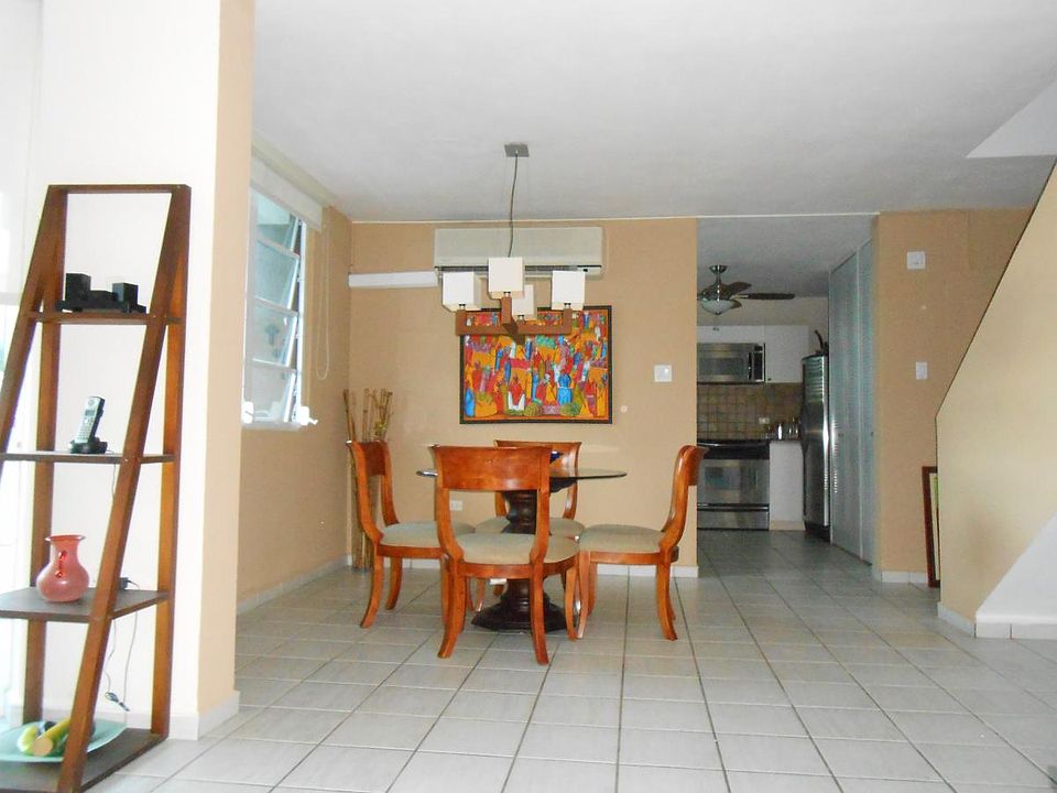 view from living room towards dining/kitchen