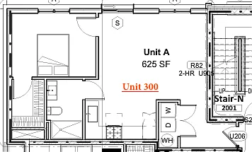 Floor plan One Bedroom- B4