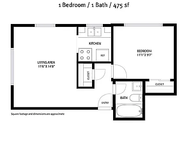 Floor plan Sunset Park Apartments - 667-3