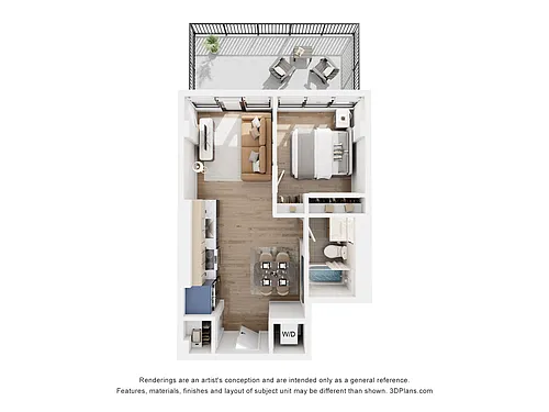 Floor plan G - 1 Bedroom