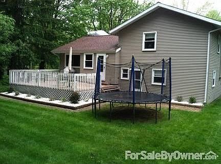 Large deck and backyard
