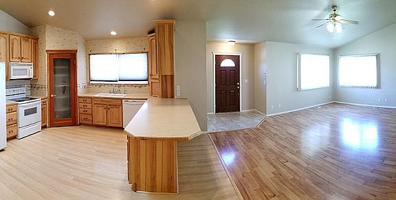 Kitchen opens to family room