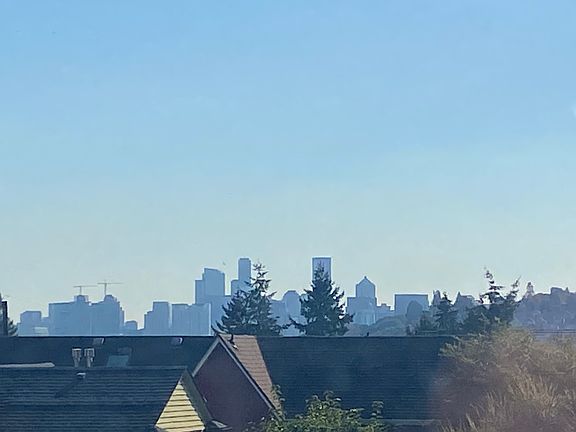 City skyline view and Mt. Rainier