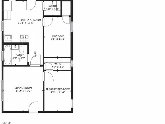 Unit 2E, same floor plan as 1E