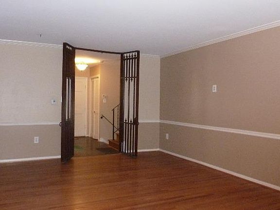 View from living room to entry foyer