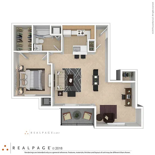Floor plan One Bedroom Traditional w/Den