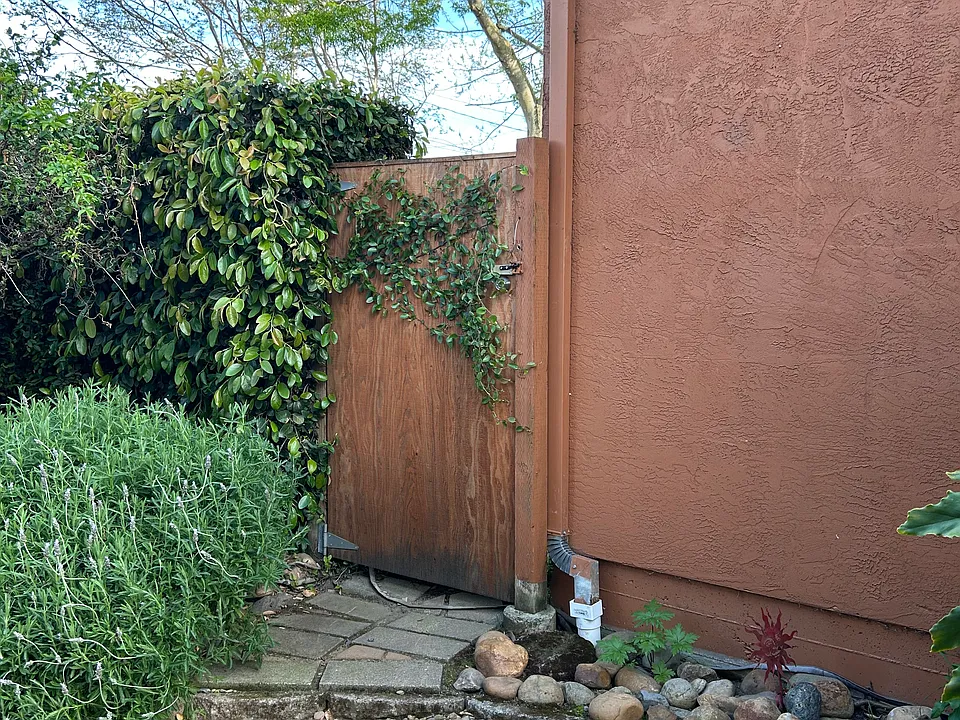 View of the back of the entry gate.
