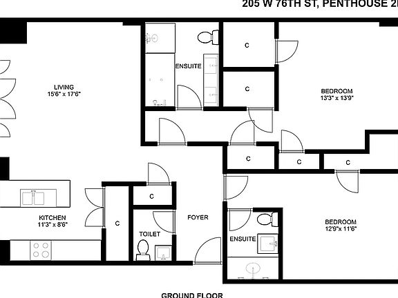 2nd image of 205 W 76th St Ph 2E