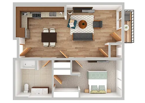 Floor plan One Bedroom Apartment