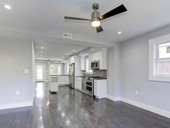 Living room into kitchen