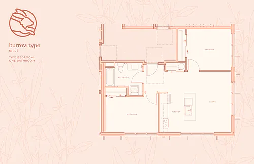 Floor plan Two Bedroom One Bathroom A