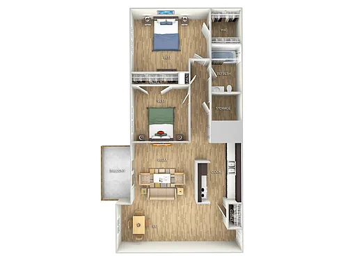 Floor plan Two Bedroom, One Bath