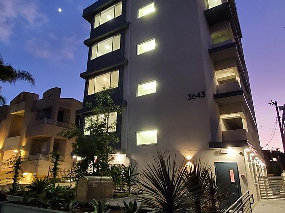 Building front view in the sunset