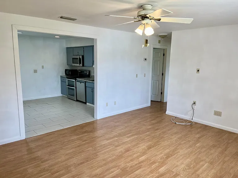 Looking from the front room into the kitchen.