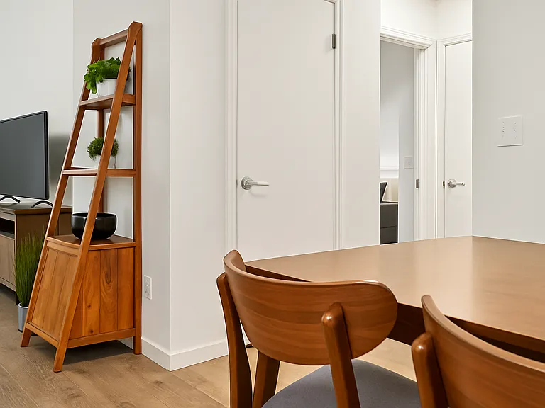A simple, inviting spot for sharing meals or catching up over coffee.