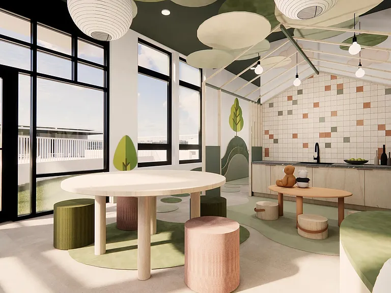 Little imaginations thrive at Modera Bridle Trails, with a bright playroom and enclosed outdoor space designed for creativity and fresh-air fun
