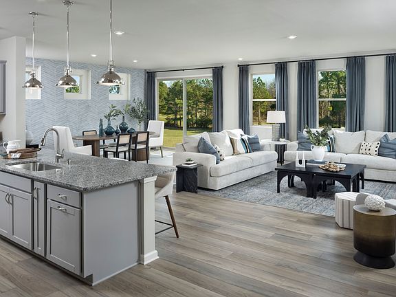 Appalachian model kitchen and great room.