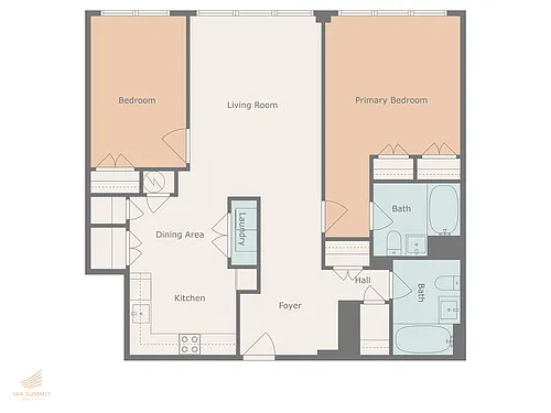 Floor plan Two Bed Two Bath - 04 Line