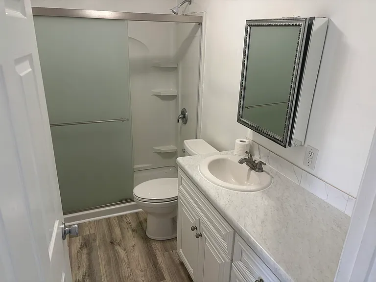 Full bath with shower/tub combo.