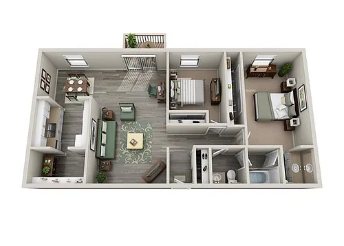 Floor plan 2 bed/1.5 bath