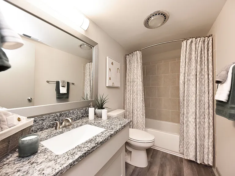 Experience sophistication with this elegantly designed bathroom, perfect for relaxation.