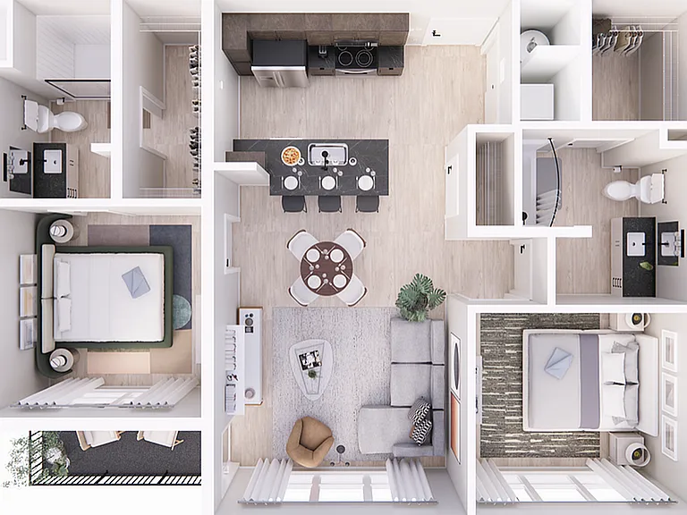 2C - West - 971- 980 sf 2C - West - 971- 980 sf