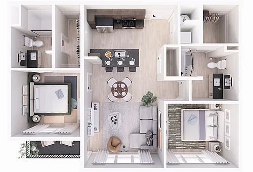 Floor plan South Bank-2C West