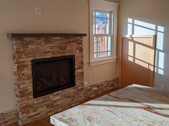 3. Gas fireplace and storage.