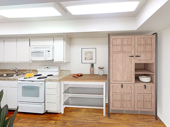 Kitchen of three bedroom apartment at Mariners Village