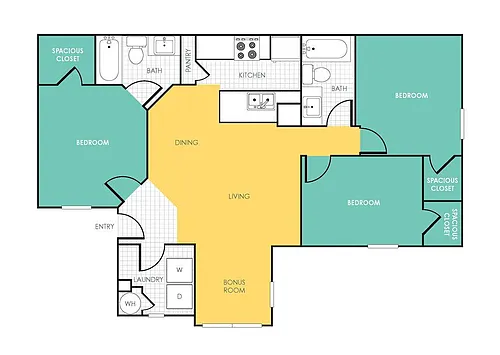 Floor plan Three Bedroom