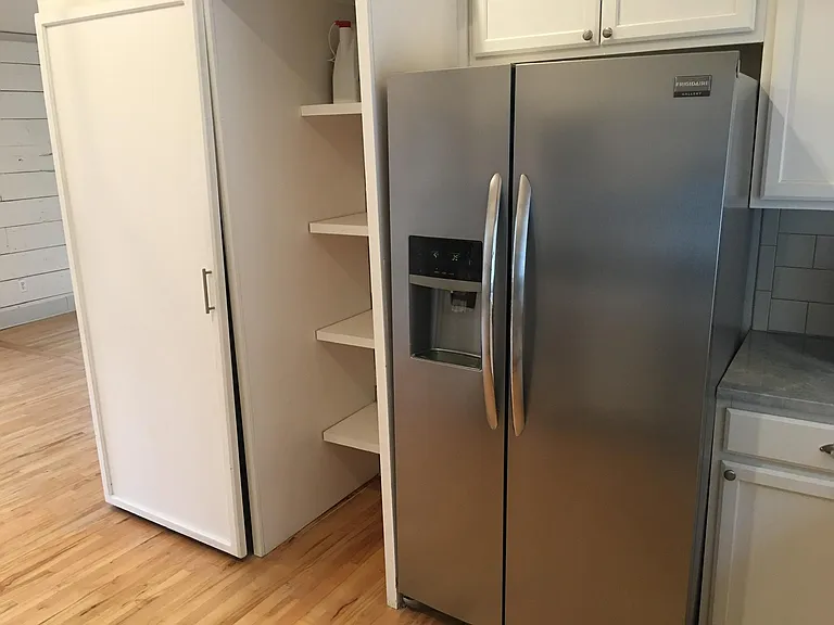 Washer dryer cabinet, pantry and refrigerator