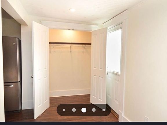 Coat closet in the mudroom/laundry area next to back entrance.
