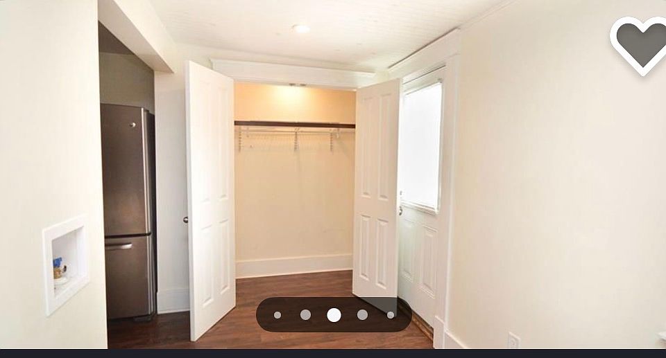 Coat closet in the mudroom/laundry area next to back entrance.