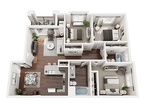 Floor plan 3 Bedroom 2 Bath