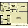 Floor plan 1 Bedroom - 50% AMI