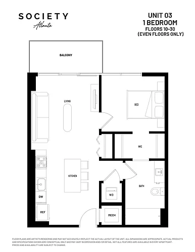 Floor plan 1 Bed - A4