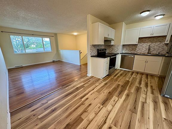 View of upper level living rom from kitchen