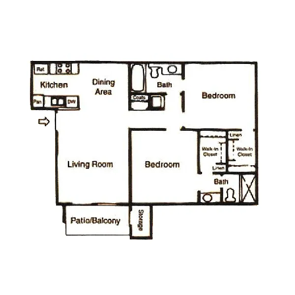 Floor plan Large 2bed 2bath