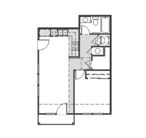 Floor plan 1 Bedroom 1 Bath