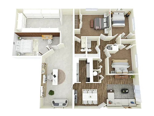Floor plan 3BR - 2BTH + Storage