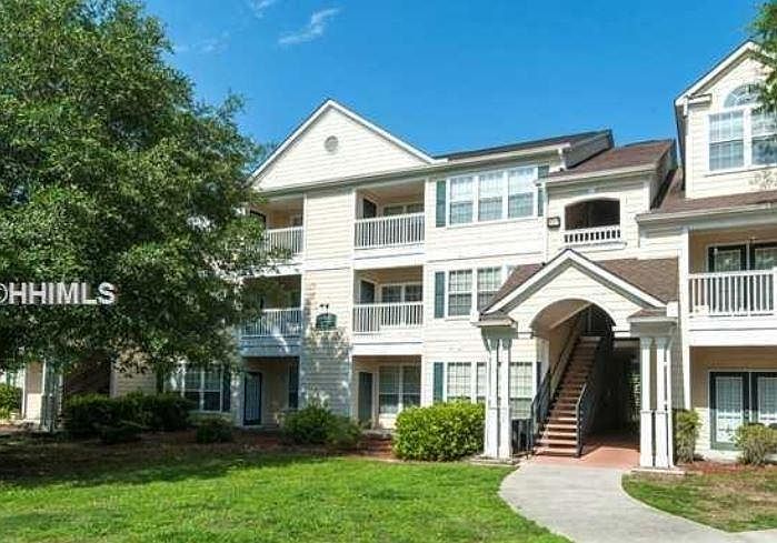 Front view of building