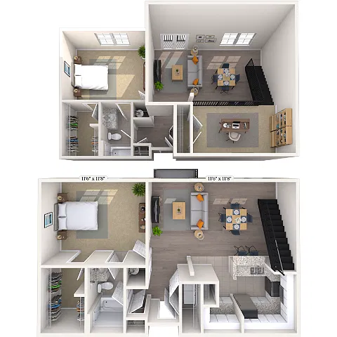 Floor plan Loft 1x1 1071 SF