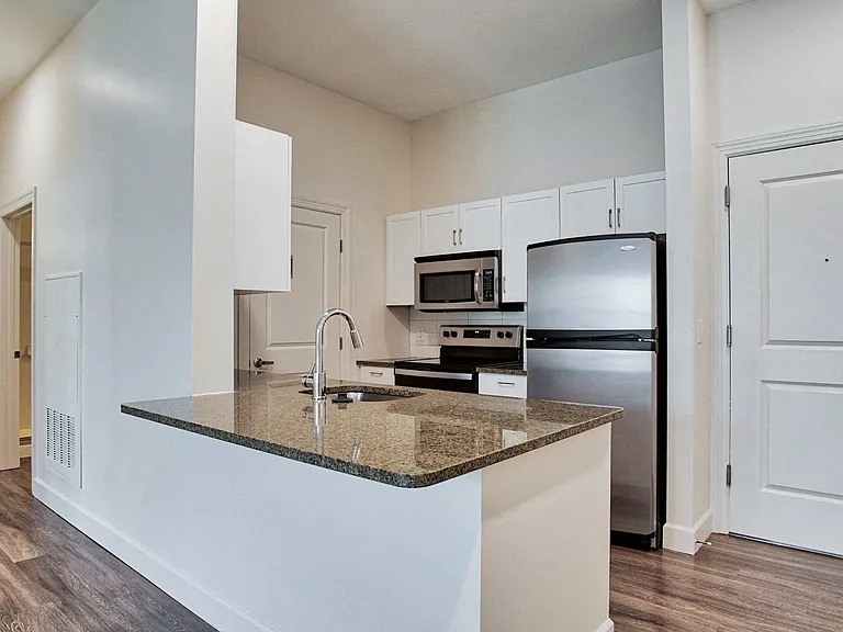 Modern kitchen with granite islands