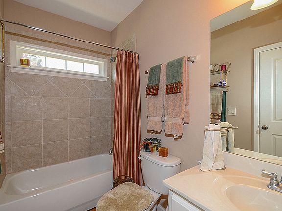 Finished bathroom in basemen