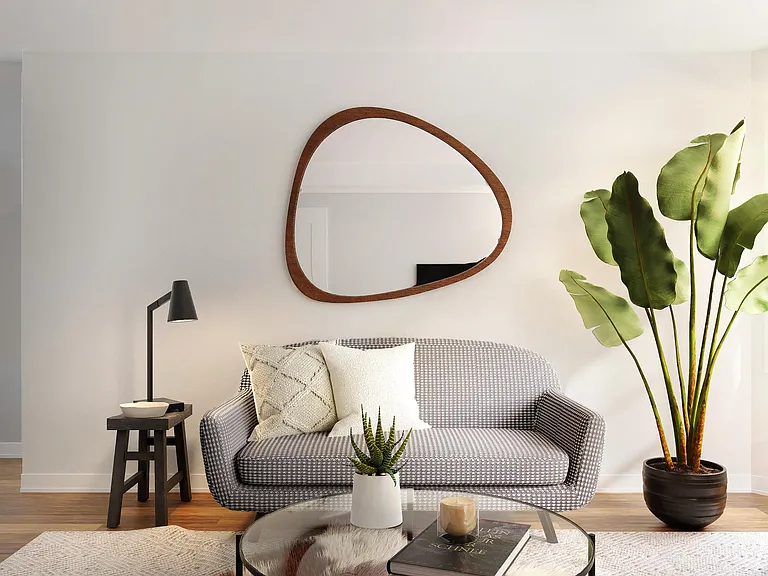 Living Room with Wood-Inspired Vinyl Plank Flooring
