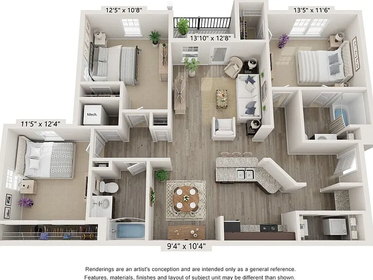 Grand - 3 Beds, 2 Baths - 1404 sq. ft.