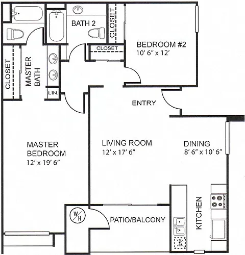 Floor plan F 1,027 SF Mira Crest Casa Capricorn
